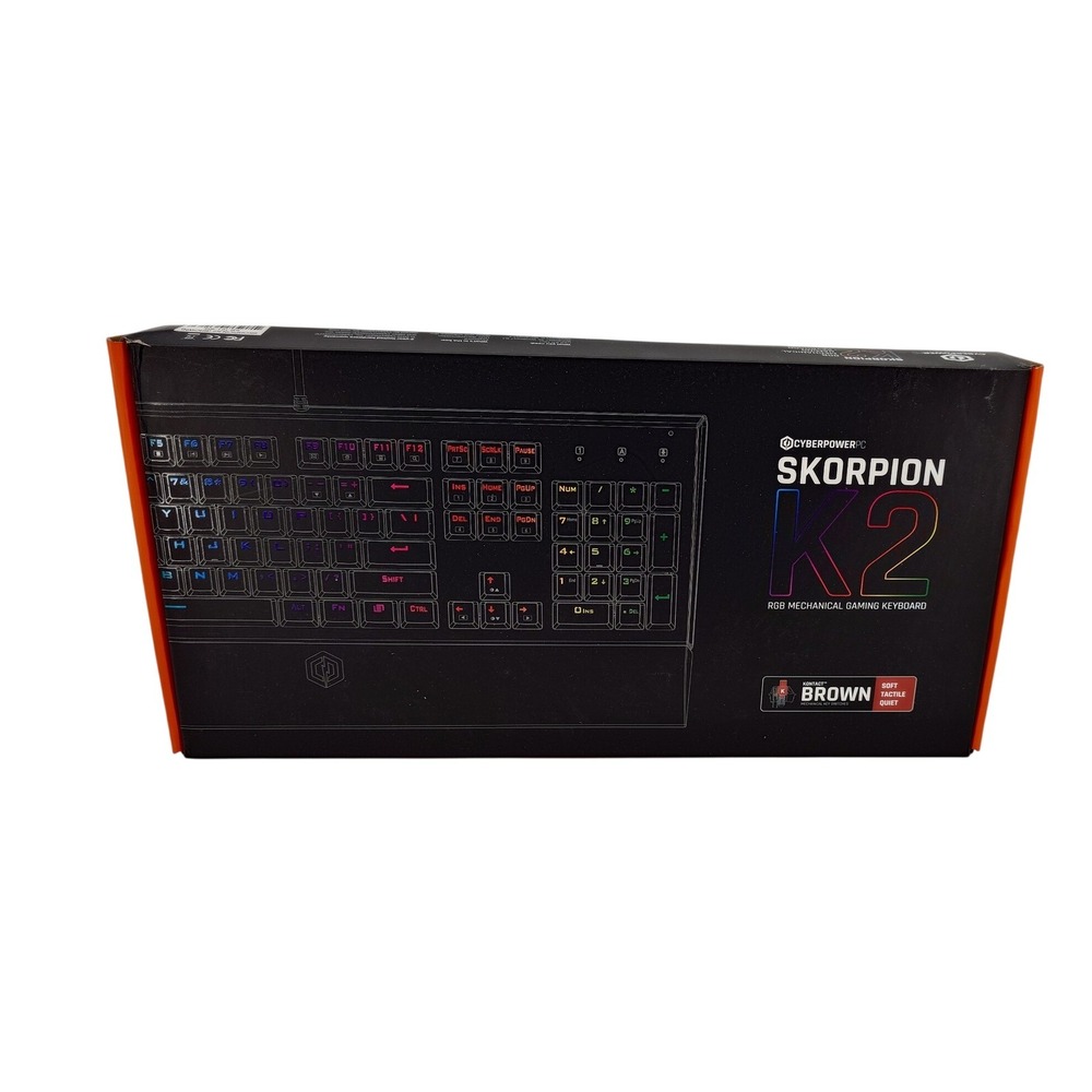 CyberPowerPC Gaming Keyboard Skorpion K2 RGB Mechanical Brown Switches #K2